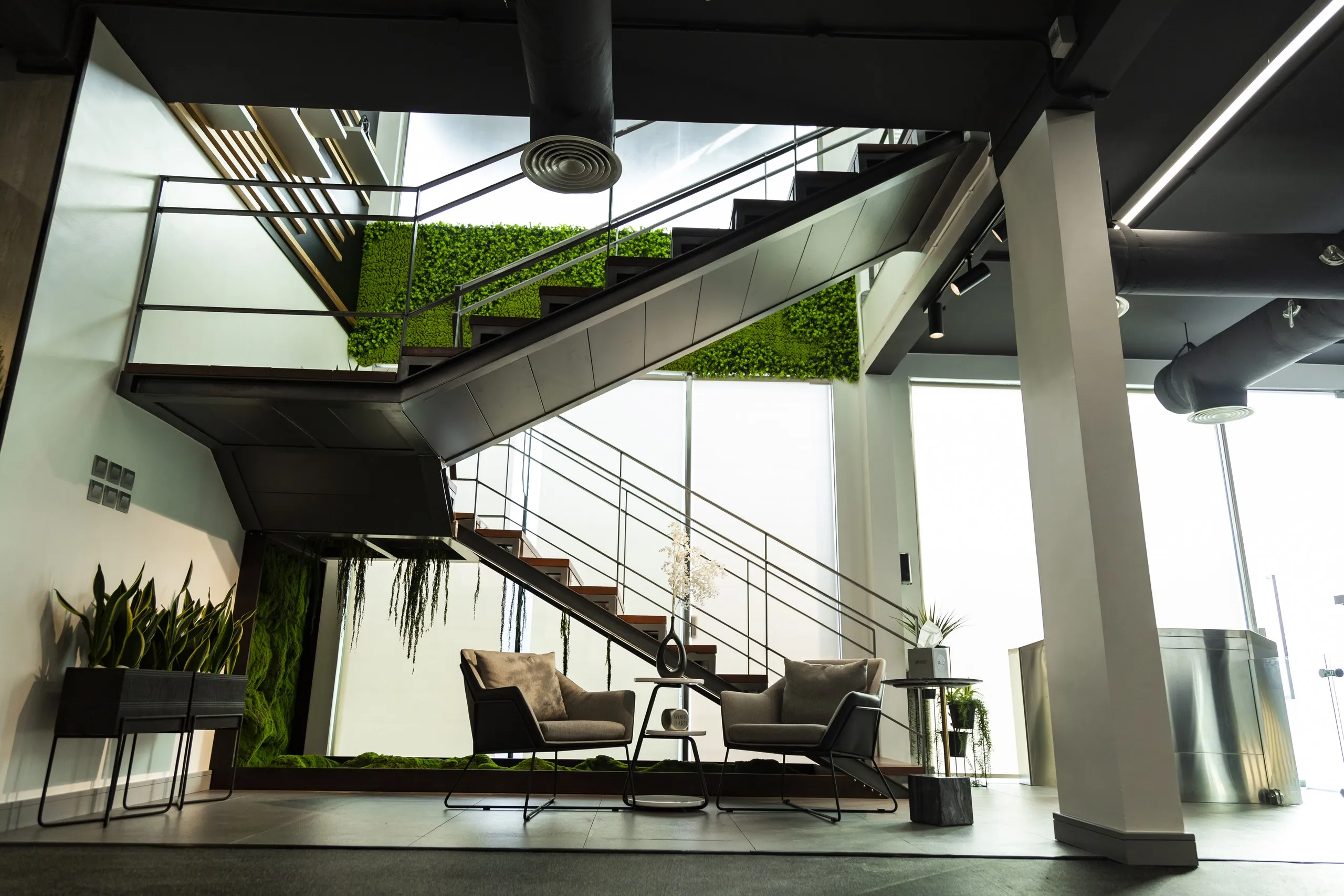 Sculptural spiral staircase