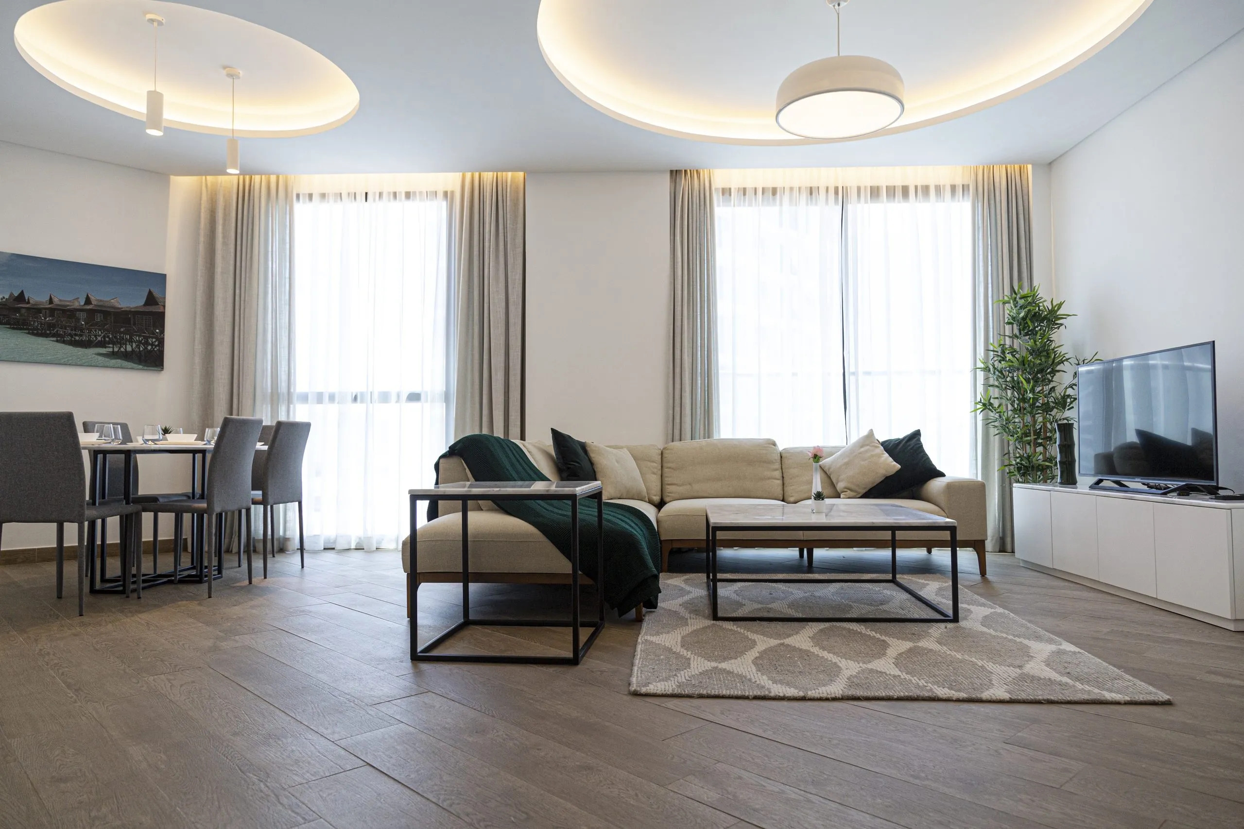 Bright show apartment living room
