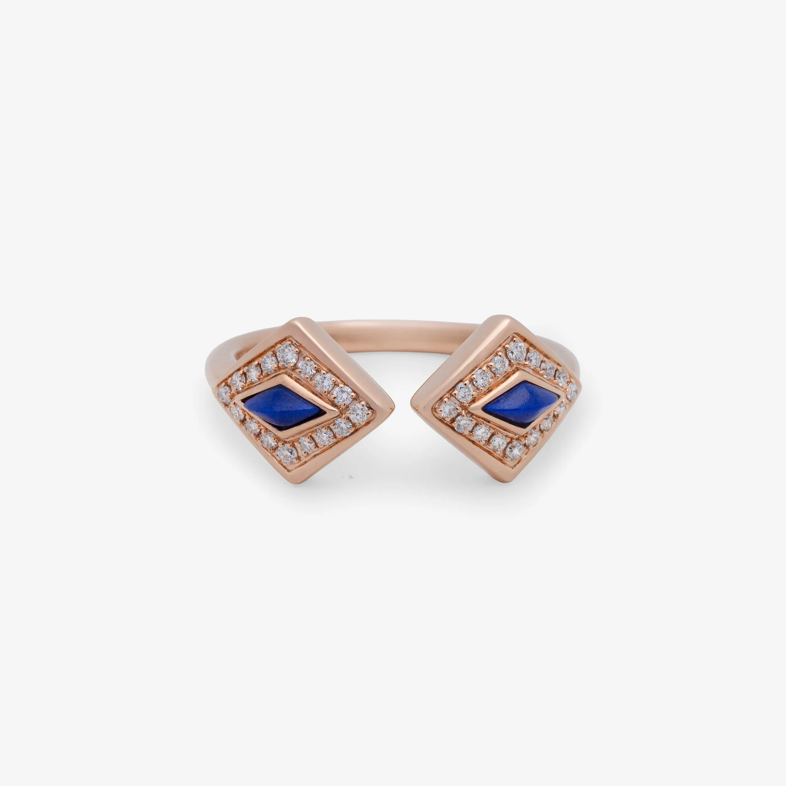 Geometric jewellery set with blue inlay