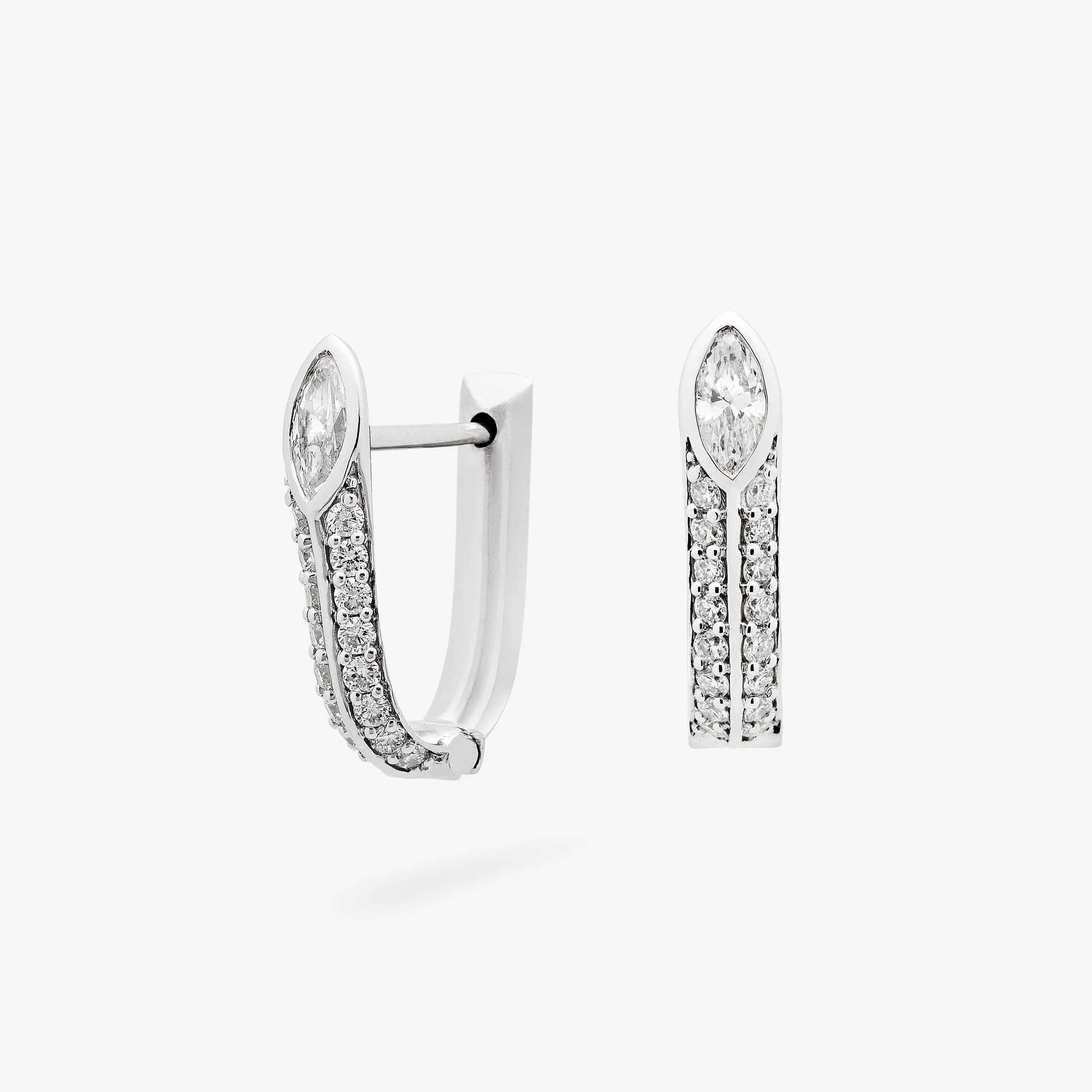 Pair of silver drop earrings