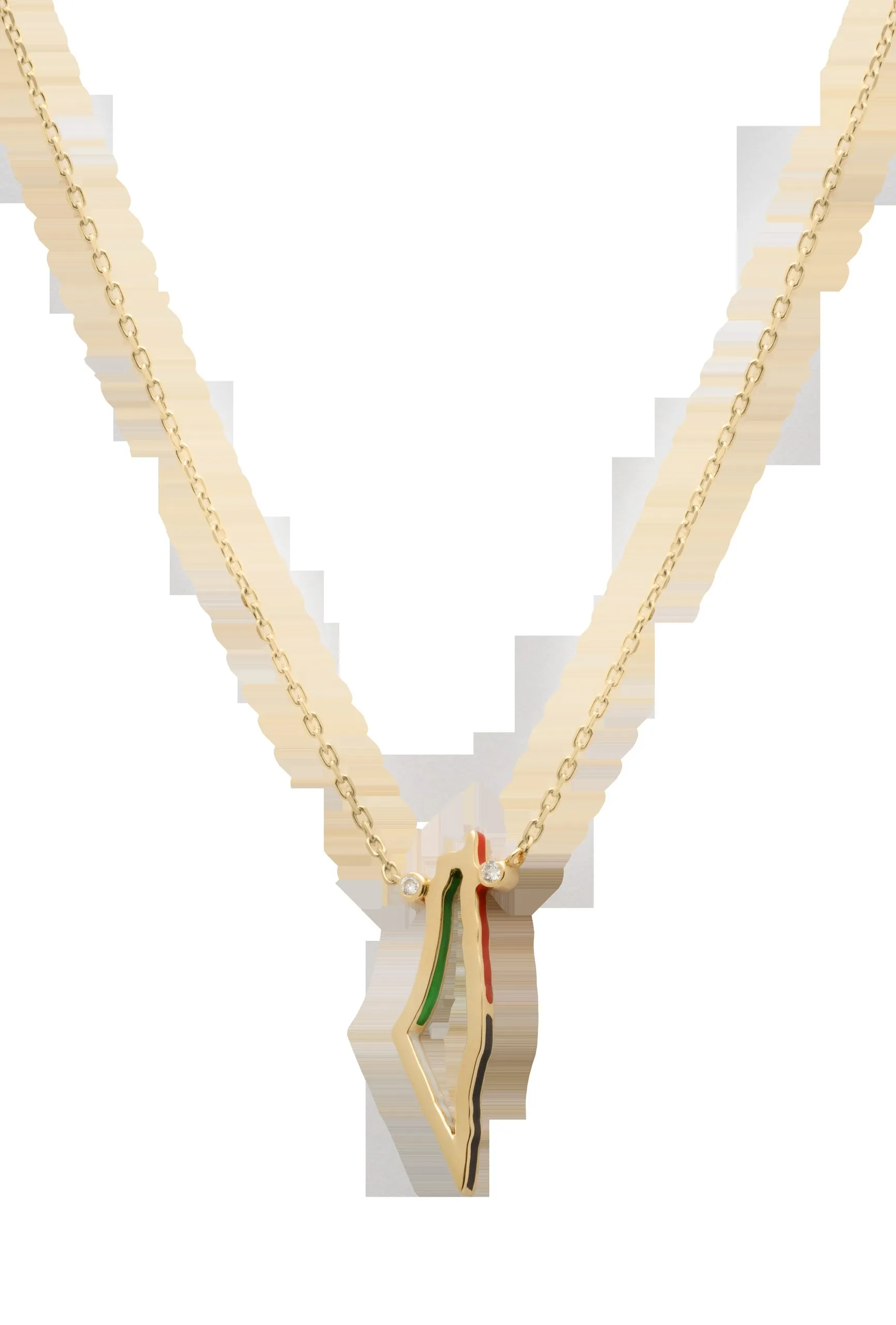Chunky gold necklace on a dark background
